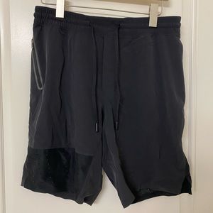 Lululemon Mens Linerless Black Short 9”, Medium.